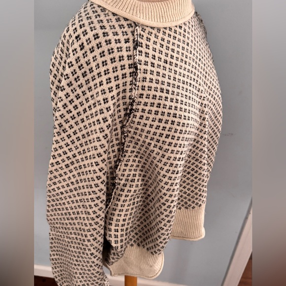 Free People “As if” Pullover Sweater in ivory combo by We the Free NEW Sz L - Picture 6 of 13